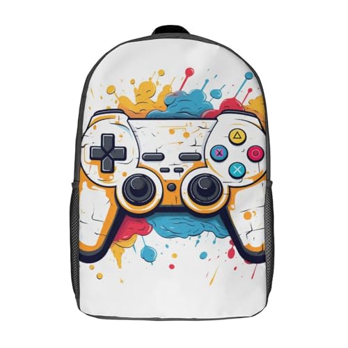 WZXYMXDP Mochila Secundaria Impermeable Gamer, Consola de juegos - Adolescentes, Compartimento Portátil, 28x13x44cm