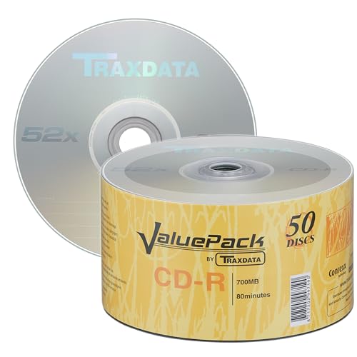 Traxdata CD-R 52X 700MB 80 Minute Value Pack 50 Spindle