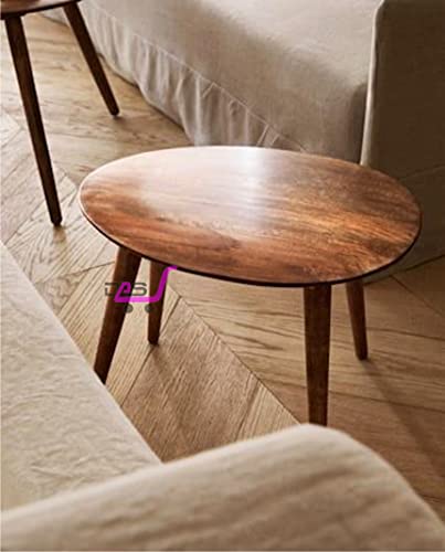 Image of Shoppee Foldable Oval Shaped Bed Side Table for Coffee Tea & Living Room Beauty Full Table ( Medium ,Engineered Wood,Brown )