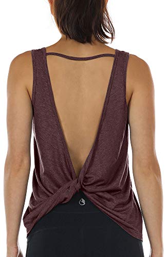 Image of icyzone Workout Tank Tops for Women - Open Back Strappy Athletic Tanks, Yoga Tops, Gym Shirts