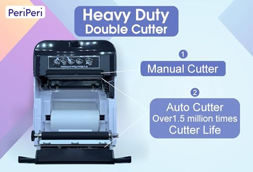 Image of PeriPeri 3inch Desk Advanced 80mm Inkless Receipt Thermal Printer with Auto Cutter & Cash Drawer Support, ESC /POS Bill Print (1Year Warranty) (USB+Bluetooth)