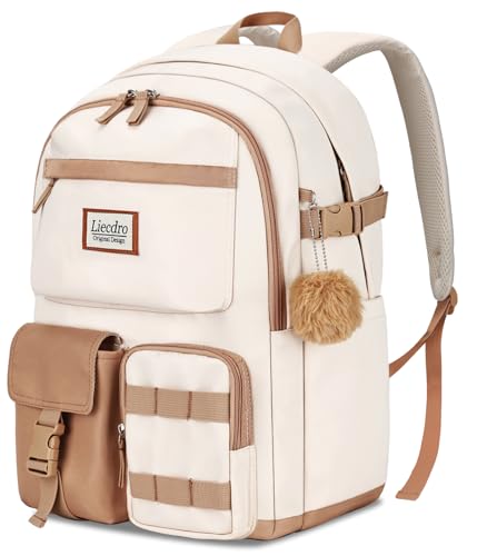 17.3 inch laptop backpack for women, Girls Backpack for School, Cute backpack for girls teens,Bookbag for Middle School College Students,Water Resistant school bag,mochilas escolares para niñas,Beige