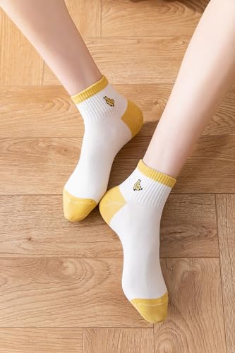 Image of Fruit Embroidered Ankle Socks Cute No Show Socks for Women, Ladies, Girls