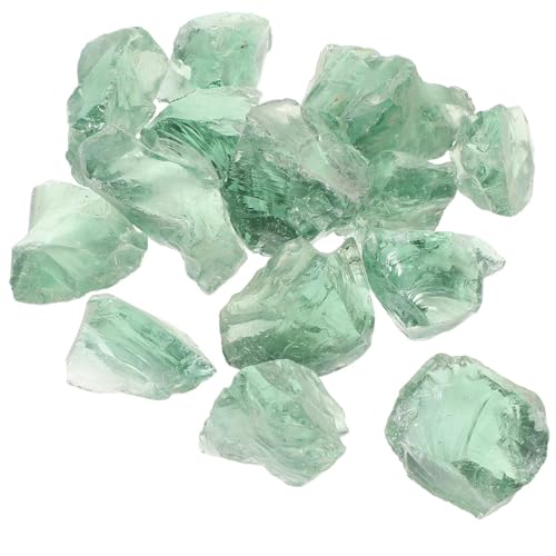 SEWOART Pierres Décoratives pour Aquarium 3–5 CM, Gravier en Verre Ice Green 2 Kg, Cailloux D’Aquarium pour Aquascaping, Décor Naturel pour Bassin et Plantes Aquatiques