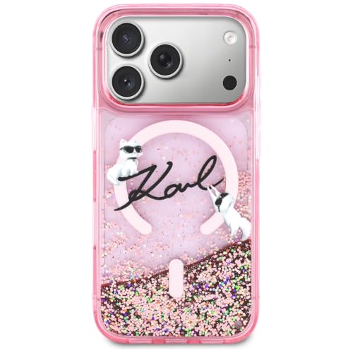 Coque iPhone 17 Pro Max antichoc Karl Lagerfeld rose MagSafe protégeant l'appareil - 3