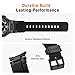 amBand for Samsung Galaxy Watch Ultra (2025/2024) Bands for Men, Metal Connector Rugged Strap for Galaxy Watch 7 Ultra 47mm, Sport Accessories with 9H Tempered Glass Screen Protector - Black/Black