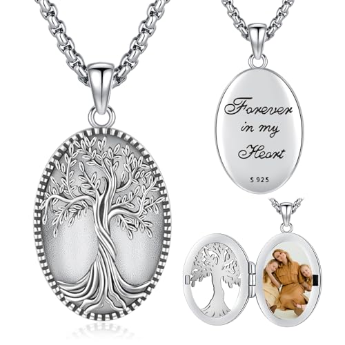 Eusense Tree of Life Locket Necklace that Hold 1 Pictures