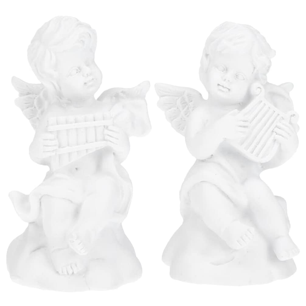 2 X Petites Têtes d'anges en plâtre doré
