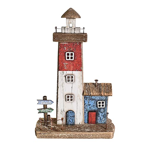 Linfevisiwoodenlighthousedecortabletopnauticaldecorsolidwoodlighthousesstatuefigurinesinsidestandingcoastalbeachdecorationsoceanseathemeforhomedecorbathroom1016inch  Urban Country Home Decor Linfevisi wooden lighthouse decor tabletop nautical decor solid wood light houses statue figurines inside standing coastal beach decorations ocean sea theme for home decor bathroom 1016 inch  urban country home decor