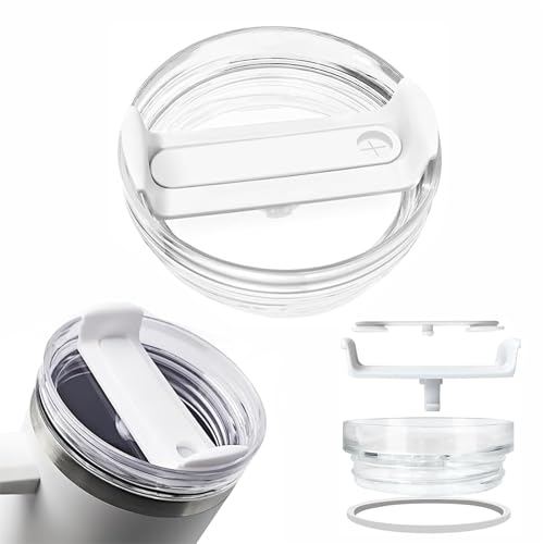 Image of Tumbler Lid Replacement For 1.2L Stanley Cap Replacement With Straw Hole Stanley Cup - Leak Proof For Tumbler Cap Sipper Lid- 1 PC, White