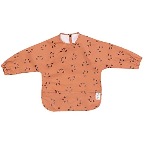 Yum Yum's Baby Weaning Bib With Sleeves - Apron for feeding babies - Long Sleeves Coverall Bibs Set - Waterproof - Made with Recycled Polyester (Panda Paws) Cover