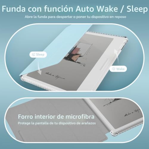 Miniatura 4 de Tudia Skn Flip Diseñado Para Onyx Boox Go Color 7 2024 Tecnología De Reposo Despertador Automática Mejorada Carcasa Fina De Piel Tpu Transparente Resistente A Los Golpes De 7 Azul