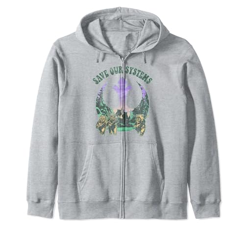 Sweat Star Wars Ewoks Save Our System vêtement capuche zippé sweat-shirt paysage