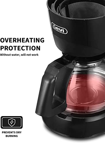 Image of Gevi 4 Cups Small Coffee Maker, Compact Coffee Machine with Reusable Filter, Warming Plate and Coffee Pot for Home and Office
