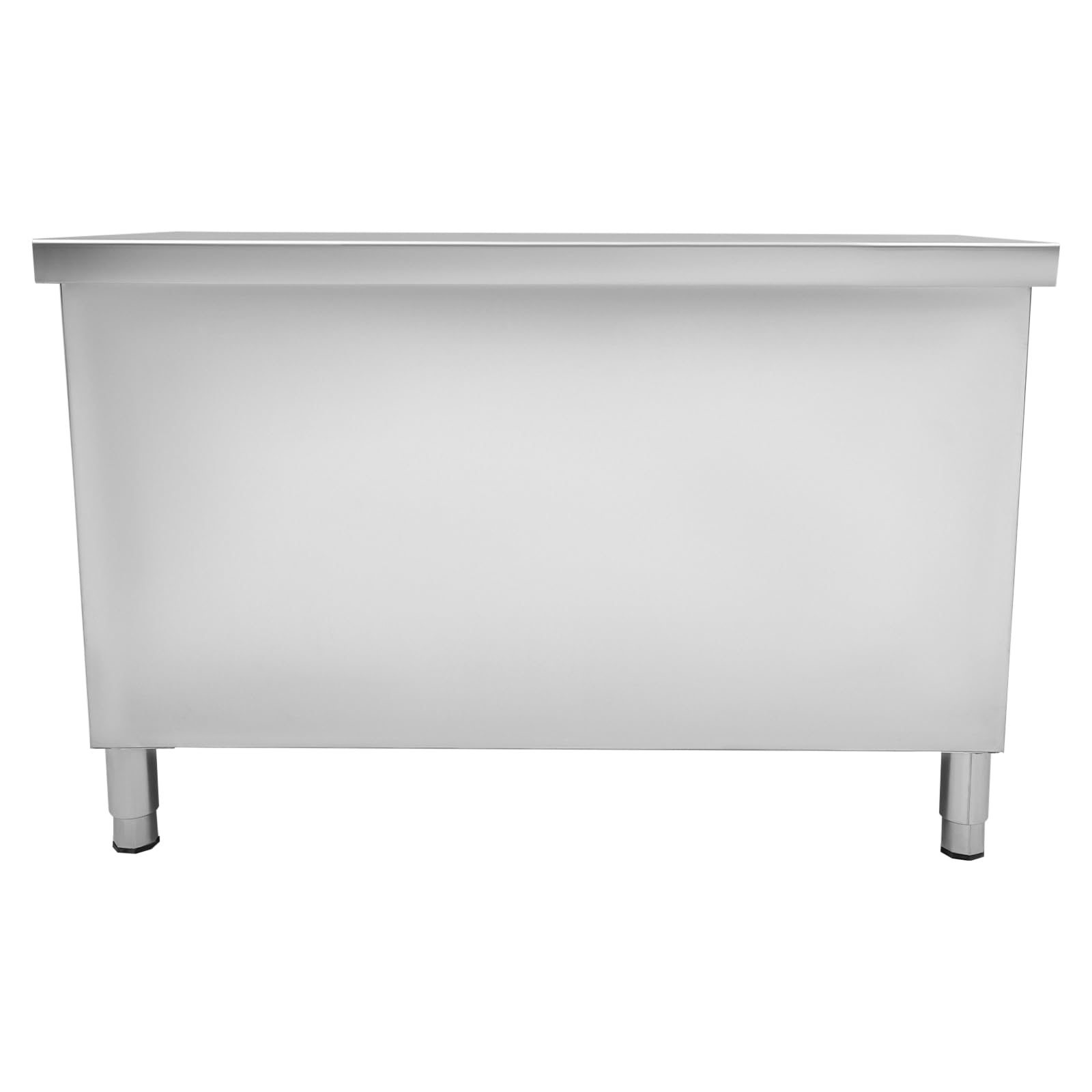 Puertas correderas Mesa de trabajo comercial Armario de cocina de acero inoxidable con puertas plateadas 120 x 50 x 95 cm
