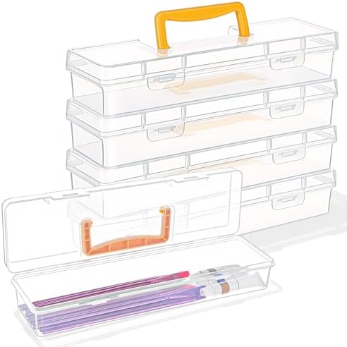 Paint Brush Storage Box 5-Pack 13" – Clear Plastic Organizer view 8