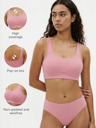Image of Enamor Bamboo Cotton IB07, Women's Pop-on Bra - 3X Softer, 4X More Absorbent, Antimicrobial, Padded, Wirefree, Full Coverage