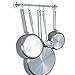 WALLNITURE Gourmet Kitchen Rail Rack Pot Pan Lid Organizer and 10 Hooks 16 Inch Gray