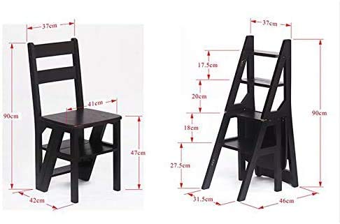 Taburete plegable multiusos y escalera de madera para el hogar 3