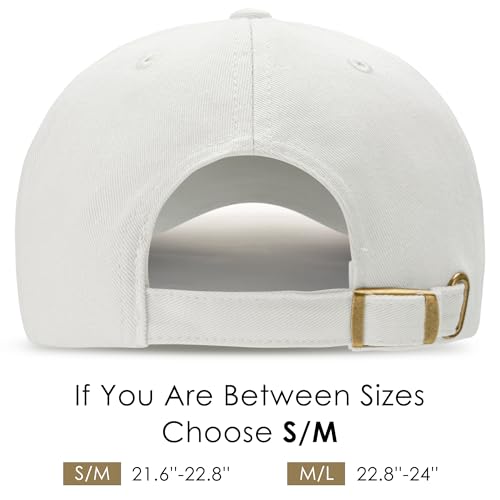 spxkd Baseball Cap for Men Women Washed Cotton Unstructured Baseball Hats Breathable Unisex Golf Dad Hat (US, Alpha, Medium, Large, White) — view 3