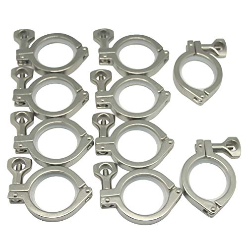 2Pcs Tri-Clamp Steel Single Pin Heavy Duty Tri Clamp With Wing Nut For Ferrule TC With Silicone Gasket 2 Inch