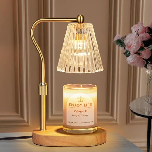 Ctoby Candle Warmer Lamp with Timer Dimmer Adjustable Height with 2 Bulbs Compatible with Jar Candles Vintage Electric Candle Lamp for New Home Bedroom Vintage Home Decor for Scented Jar