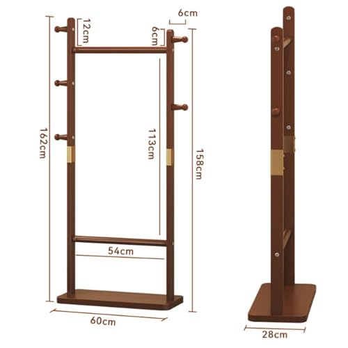 Porte-Manteau en Bois Robuste de Qualité Supérieure avec Base Rectangulaire