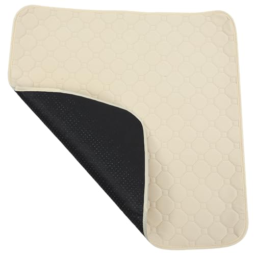 Almohadilla protectora de asiento beige lavable de poliéster mediano para coche