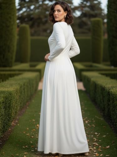 Image of KOH KOH Womens Long Sleeve Empire Cocktail Elegant Evening Versatile Maxi Dress
