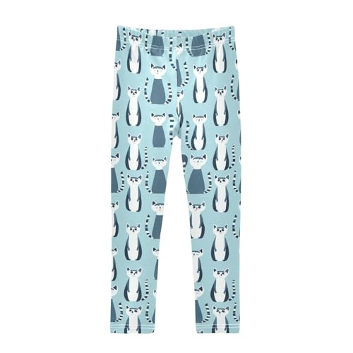 KLL Lemurs Madagascar on Blue Pattern Toddler Baby Girl Active Leggings Soft Full Length Lounge Pants Exercise