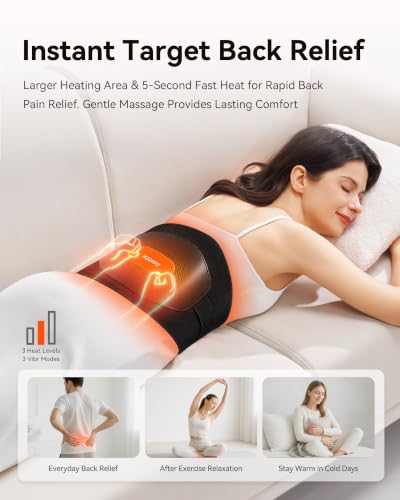 Image of IKEEPFIT Portable Heating Pad for Back, FSA Eligible HSA, Cordless Heat Belt with Massager for Lower Back Pain Relief, Battery Powered 8000 mAh Rechargeable, MAXwarm 3.0, Gift for Women Men 90-310 lb