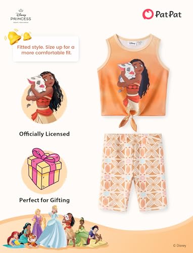 Image of Disney Stitch丨 Frozen丨 Minnie Mouse丨Princess丨Winnie Tank Top+Dolphin Shorts Girls Outfits Workout Athletic Set Summer
