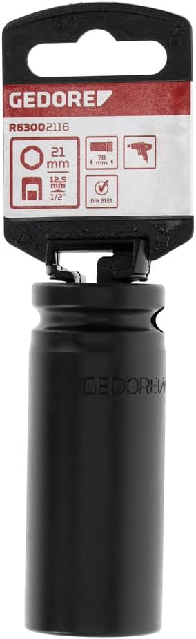 GEDORE RED Impact Socket 1/2 Hexagon size21mm l.78mm