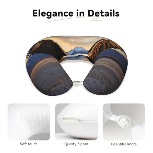 Almohada de viaje de espuma viscoelástica portátil negra miniatura 4