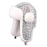Chapeau d'aviateur russe d'hiver avec rabats d'oreille en fausse fourrure Chapeau de trappeur chaud Ushanka Chapeau d'aviateur pour patinage, ski, activités de plein air, a, L