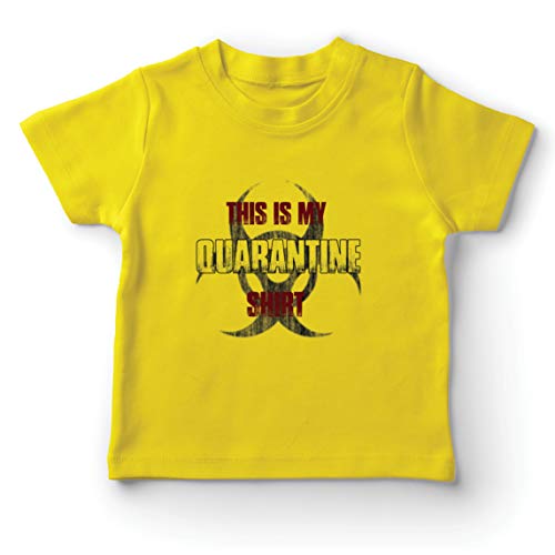 lepni.me Maglietta per Bambini/Ragazzi Questa è la mia Maglietta da Quarantena, Un Outfit Social (5-6 Years Giallo Multicolore)