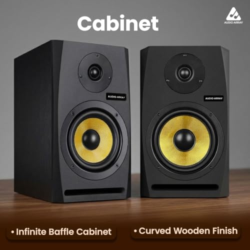 Image of Audio Array 5-Inch 2 Way Near Field Studio Monitor Speakers Pair | 140W RMS Class AB Amplification | Kevlar Woofer, Silk Dome Tweeter | XLR /TRS Inputs | 56Hz-22kHz Frequency Response | M5