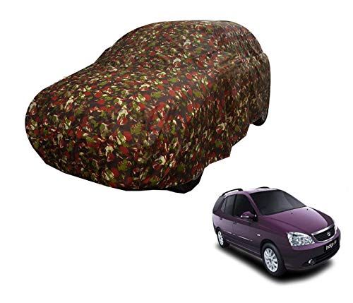 Image of Auto Hub Car Cover Compatible with Tata Indigo Marina with Weather Proof, Triple Stitched, Indigo Marina Car Cover Jungle Look