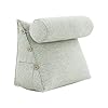 Rucener Bücherkissen Lendenkissen Keilkissen Kopfteil Gepolstert Bettkissen Rückenlehne Dreieck Rückenlehne Sofa Rückenkissen Groß Bettkissen Rückenkissen Sofa Bett Ployester Weiß 60CM