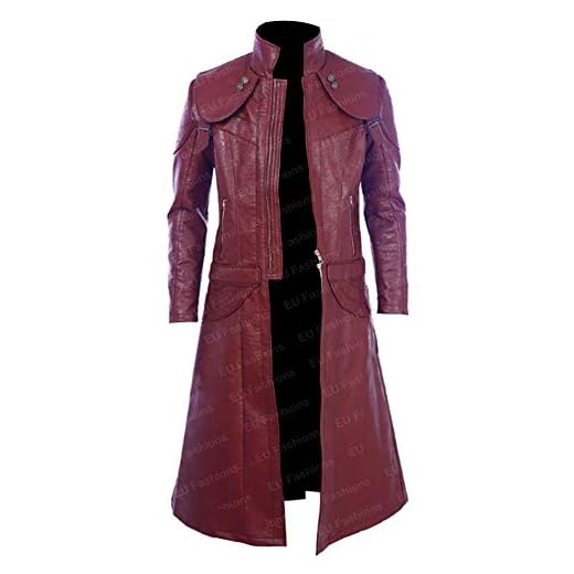 EU Fashions DMC Devil May Cry 5 Dante Cosplay Kostüm Roter Mantel Gr. XX-Small, Kunstleder