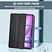 ProCase for iPad Air 13 Inch Case M3 2025/ M2 2024, Slim Smart Cover iPad 13 Air M3 M2 Case with Translucent Hard Shell Back, Support Touch ID, Auto Wake/Sleep -Black