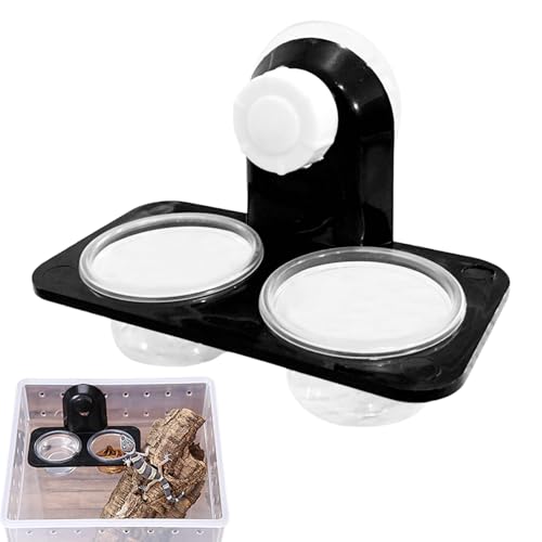 爬虫類フードボウル、爬虫類水皿, 爬虫類水槽用フードウォーターボウル, 爬虫類水槽用の安定した餌と水のボウル、吸盤付き爬虫類の餌ボウル