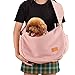 PETTOM Dog Carrier Sling Bag Pet Cat Wrap Satchel Hands Free Adjustable Kitten Pouch Pet Papoose Swaddle Bag for Outdoor Travel (Pink)