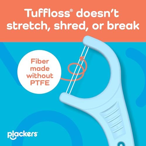 Plackers® Twin Line® Floss Picks with Tuffloss® Fiber & FlipPick®, Intense Mint, Double-Line Flosser for Effective Plaque Removal, 300 Count — view 6