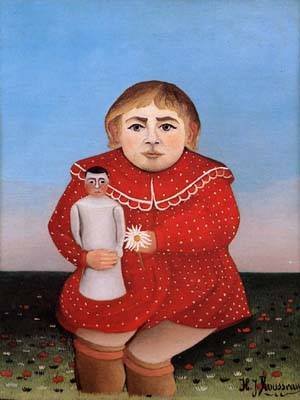 Peinture à l'huile de Henri Rousseau reproduction haut de gamme Child with Doll