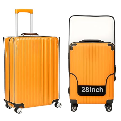 Image of HM 28 inch Large Suitcase Bag Cover | Waterproof Luggage Trolley Bag Covers | Zippered Dustproof Anti Scratch Material | Transperant PVC Protector | Large Size | (Check Size Chart in Photos)
