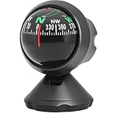 Compass for Car Dashboard Adjustable Navigation Guide Ball Portable Direction Pointing Automotive Interior Decoration Accessories Easy Install Black