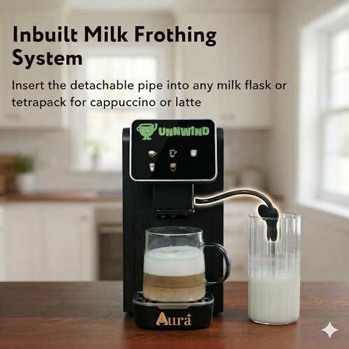 Image of Aura+ One-Touch Coffee Machine for Home with Touchscreen | 19-Bar Cappuccino, Latte & Espresso Maker | Milk Frothing & Auto Cleaning | Capsule Compatible (Aura+ Coffee Machine)