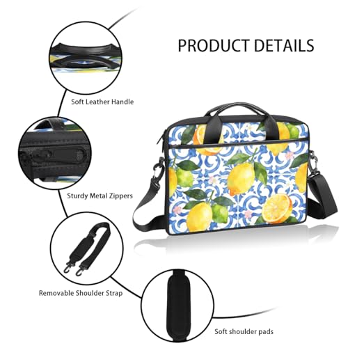 Bolso para portátil con diseño azul y limón 14-15 pulg miniatura 4