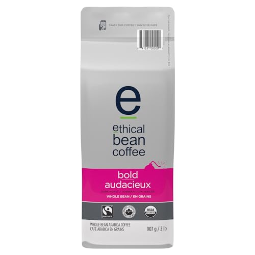 Ethical Bean Fair Trade Organic Coffee, Bold Dark Roast, Whole